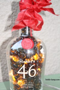 Lighted bottle from a Maker's 46 bottle