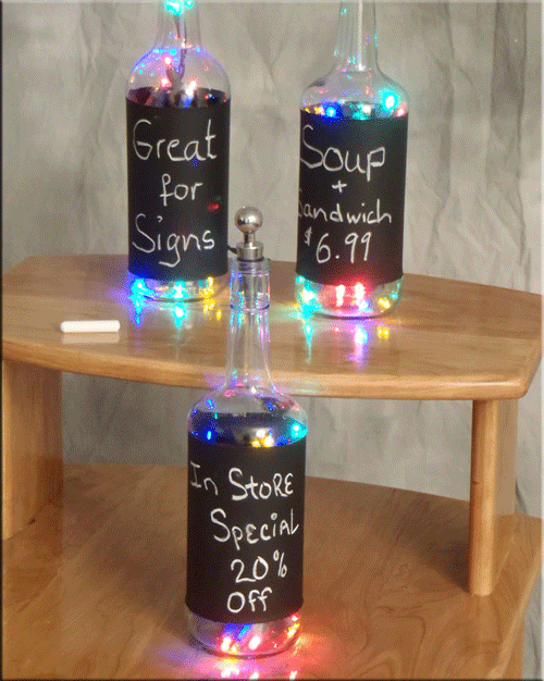 Recycled bottles with lights