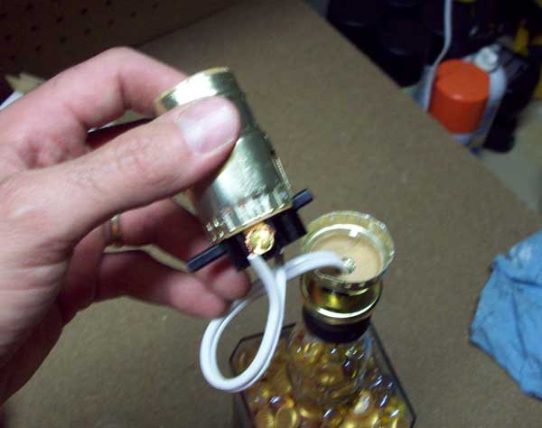 Easy instruction to install a light kit on a glass bottle