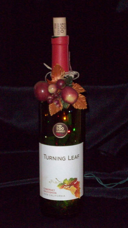 Wine Bottle Lamp With Decor