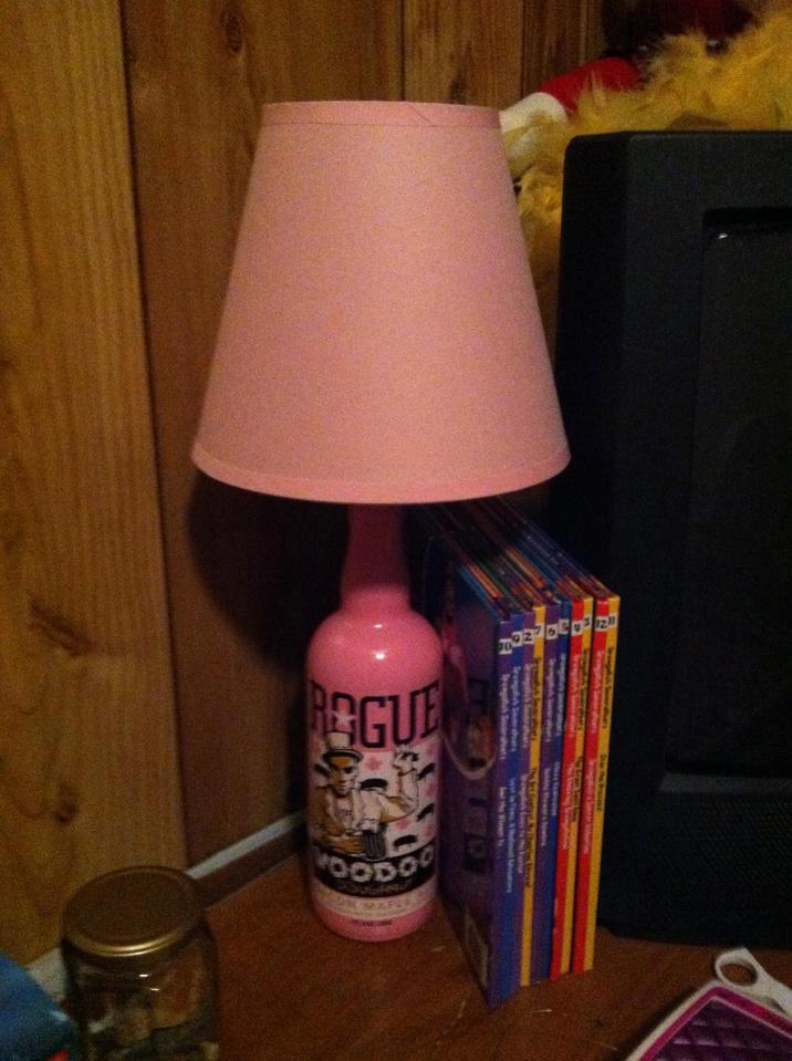 Pink Bottle Lamp