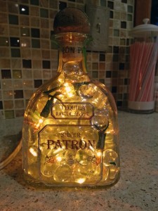 Silver Patron Bottle with Lights