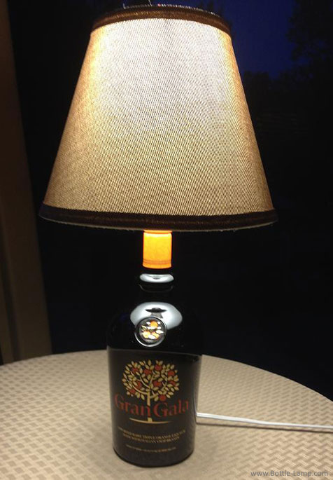 Lamp made from a Gran Gala Liquor bottle