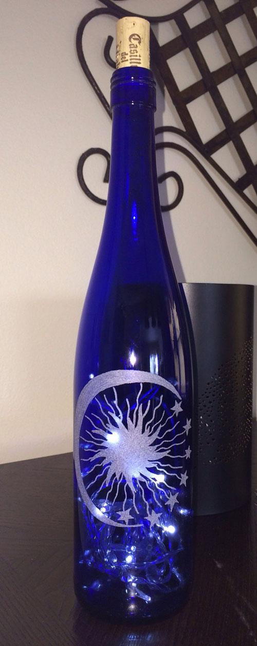 Engraved Bottle With Lights