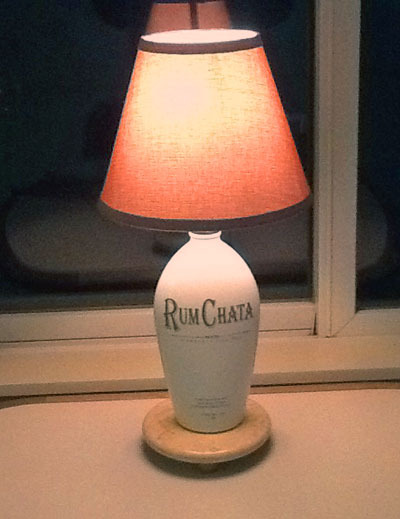 rum chata bottle lamp