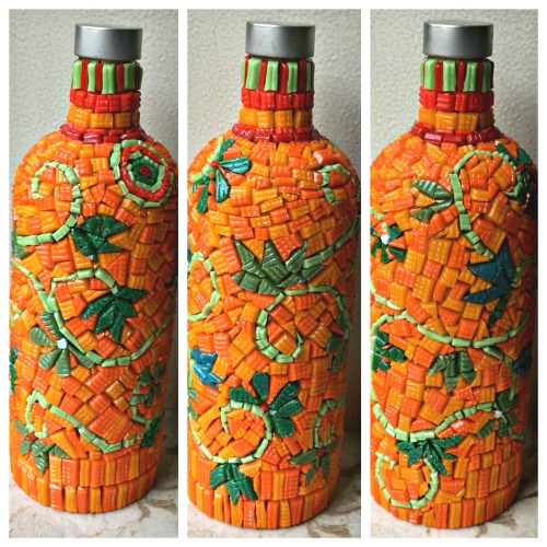mosaic bottles #bottlecraft #hobby