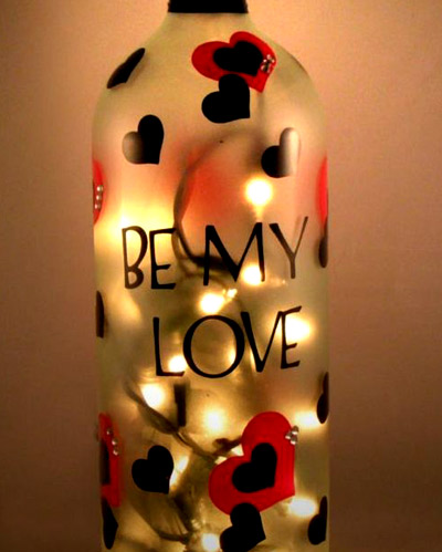 Bottle Lamp For Valentine's Day