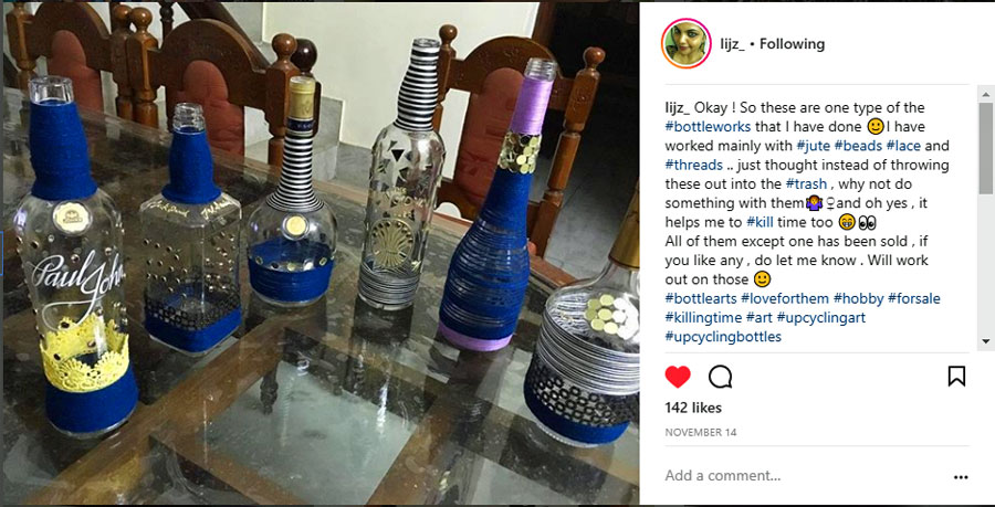 Lijz Instagram blue bottles