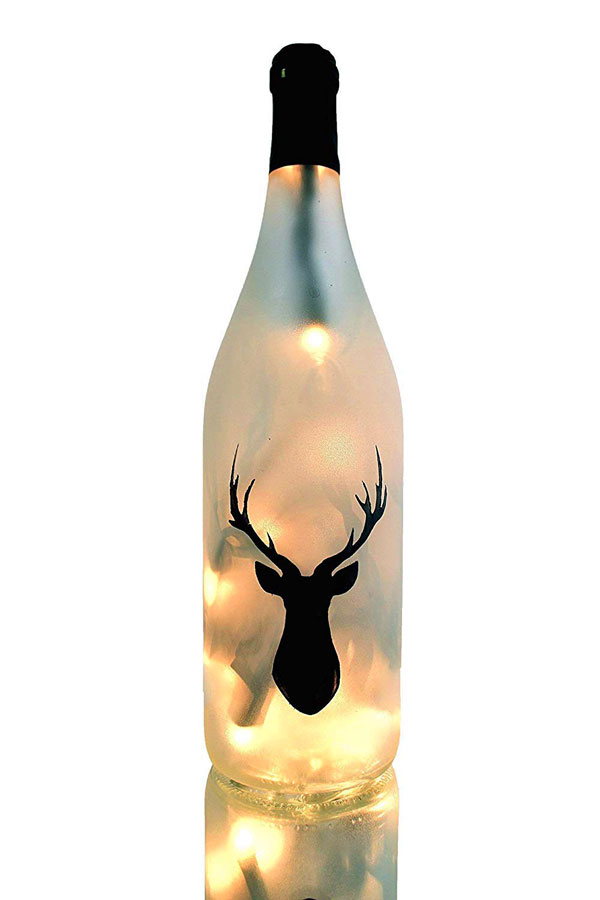 Fall themed wine bottle light