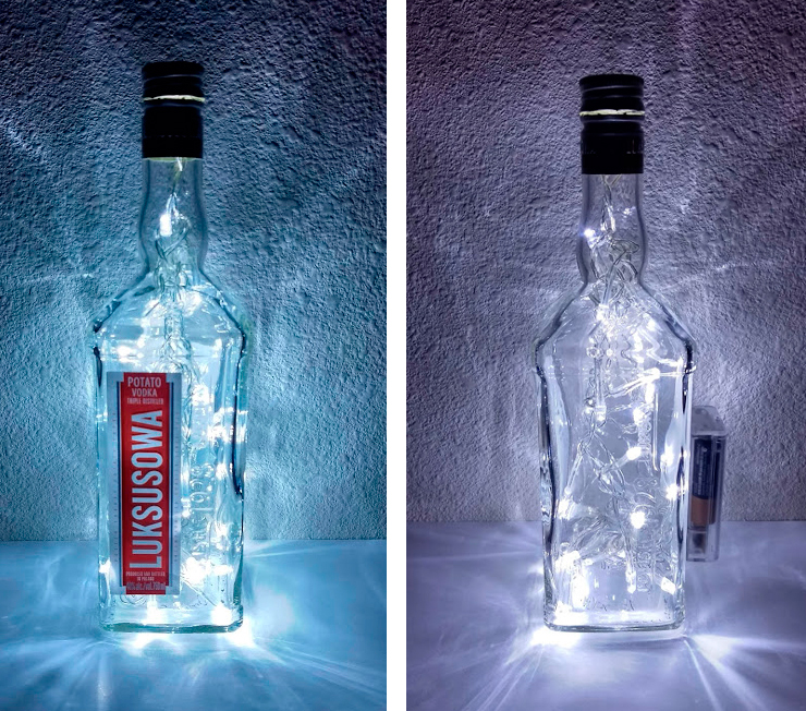 Luksusowa bottle with lights